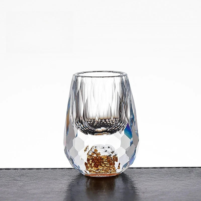 Gold Foil Crystal Wine Glass
