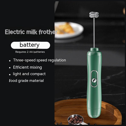 Battery-Powered Handheld Milk Frother – 3-Speed Electric Drink Mixer
