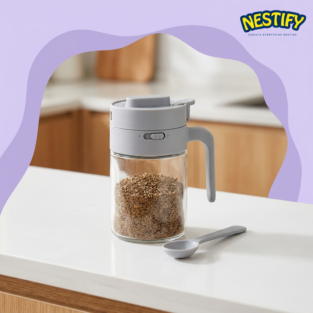 Dual‑Dispense Seasoning Container with Detachable Spoon