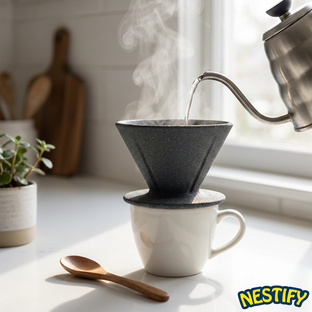 Nestify™ Microporous Ceramic Pour-Over Coffee Filter – Barista-Grade Brew Essential