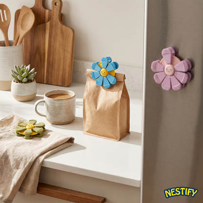 Bloom Clips — Magnetic Flower Bag Clips & Kitchen Organizers