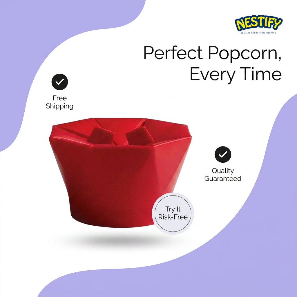 Foldable Silicone Popcorn Bowl — Movie Night Made Fresh