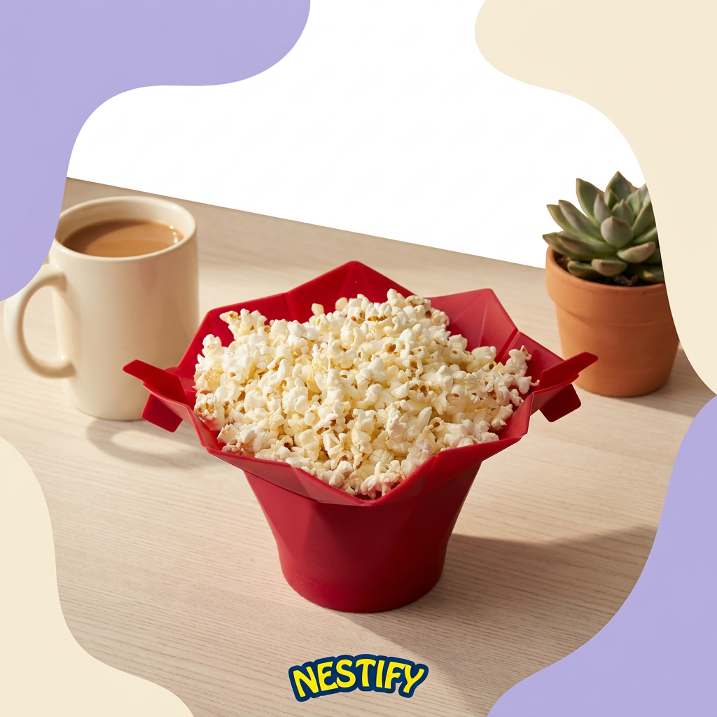Foldable Silicone Popcorn Bowl — Movie Night Made Fresh