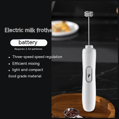Battery-Powered Handheld Milk Frother – 3-Speed Electric Drink Mixer