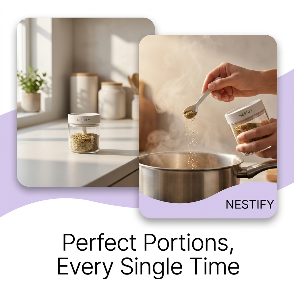 Dual‑Dispense Seasoning Container with Detachable Spoon