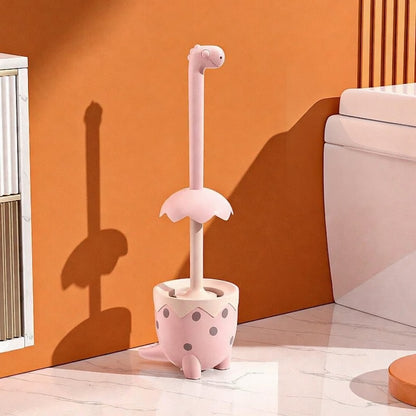 Nestify™ Cute Dinosaur Giraffe Toilet Brush with Holder – Cartoon Long-Handle Bathroom Cleaner & Decor