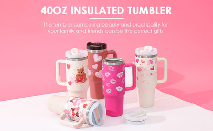 🥤 40oz Insulated Tumbler with Handle & Straw