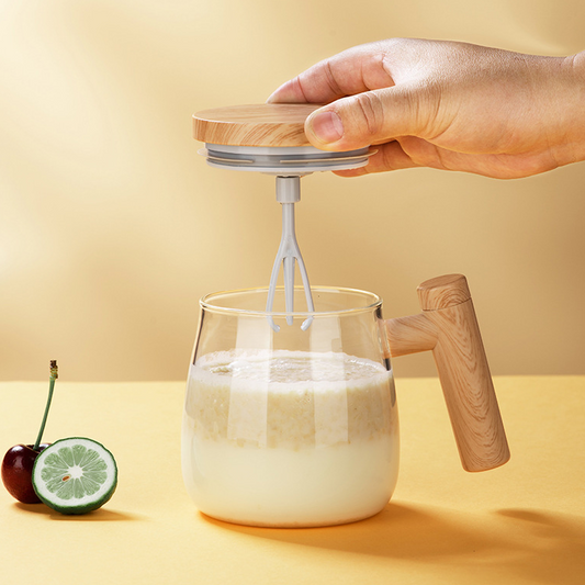 Self-Stirring Glass Coffee Mug