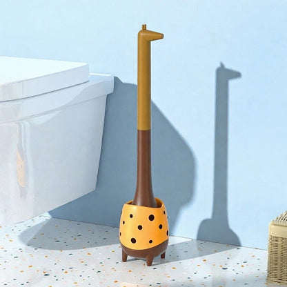 Nestify™ Cute Dinosaur Giraffe Toilet Brush with Holder – Cartoon Long-Handle Bathroom Cleaner & Decor