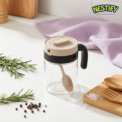 Dual‑Dispense Seasoning Container with Detachable Spoon