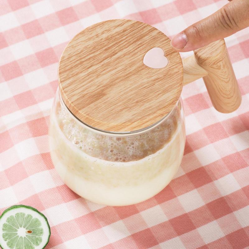 Self-Stirring Glass Coffee Mug