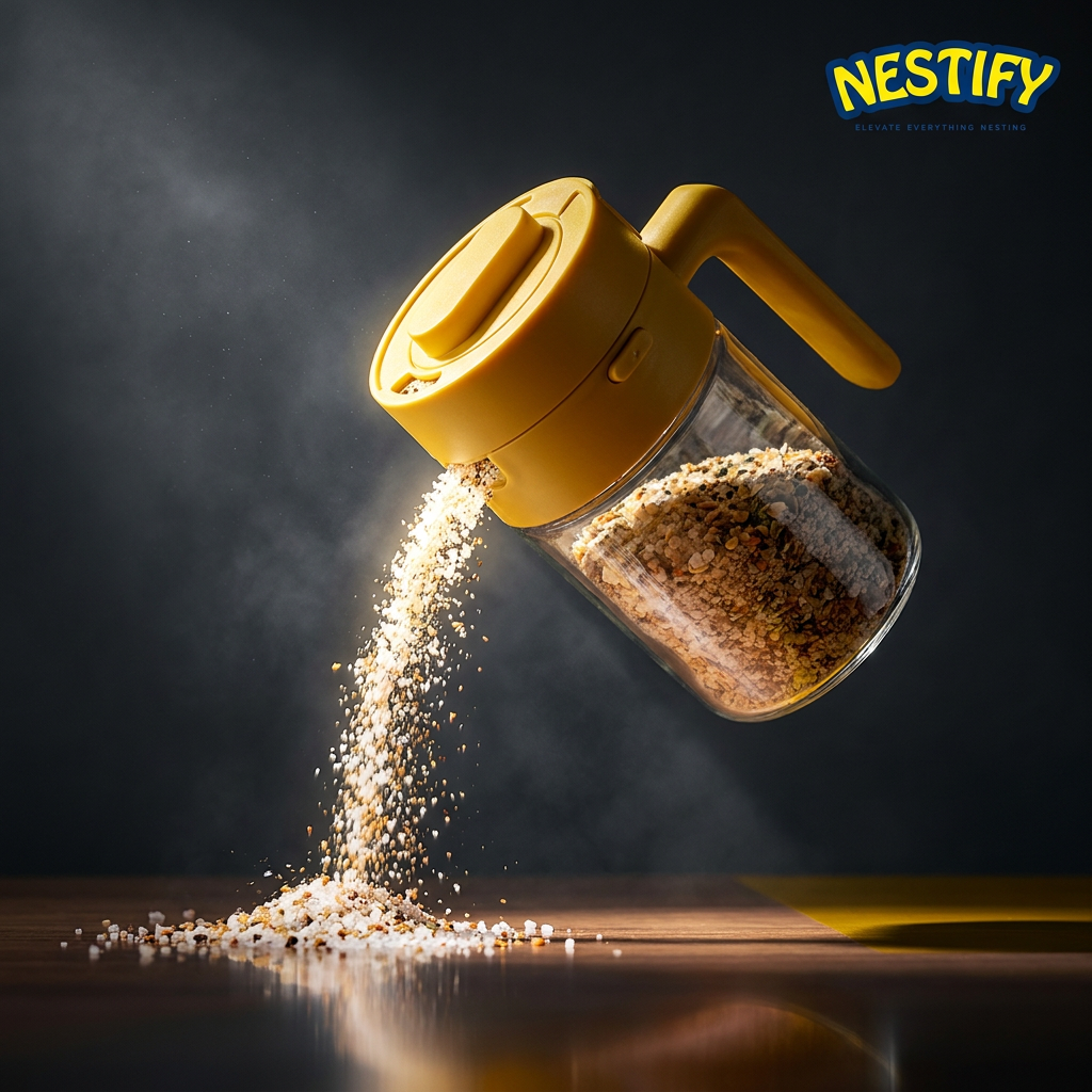 Dual‑Dispense Seasoning Container with Detachable Spoon