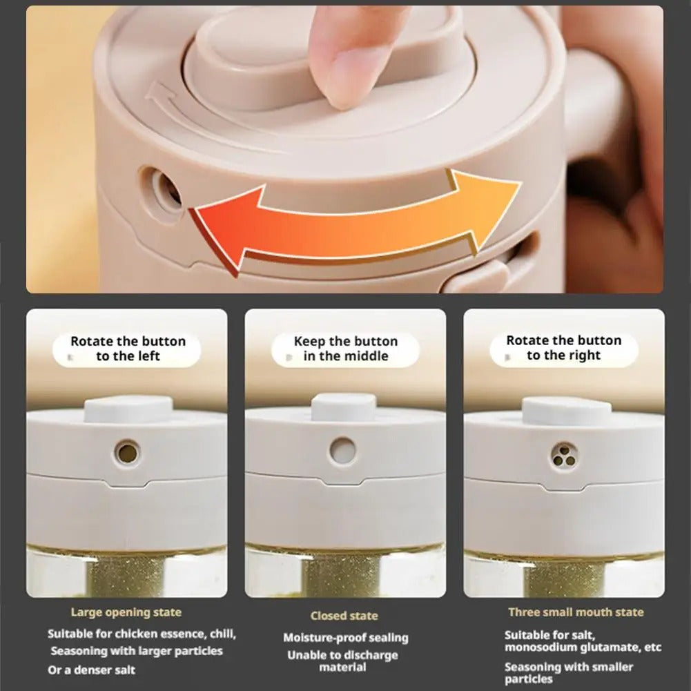 Dual‑Dispense Seasoning Container with Detachable Spoon