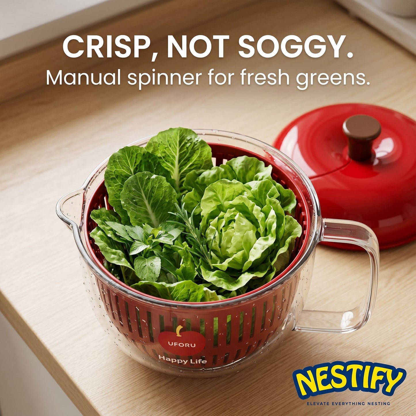 Nestify Apple Salad Spinner & Veggie Washer