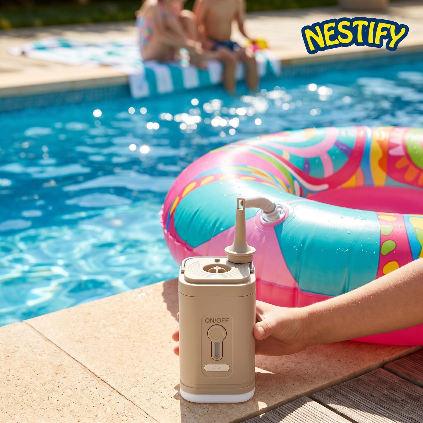 Nestify 3‑in‑1 Mini Electric Air Pump with Lantern
