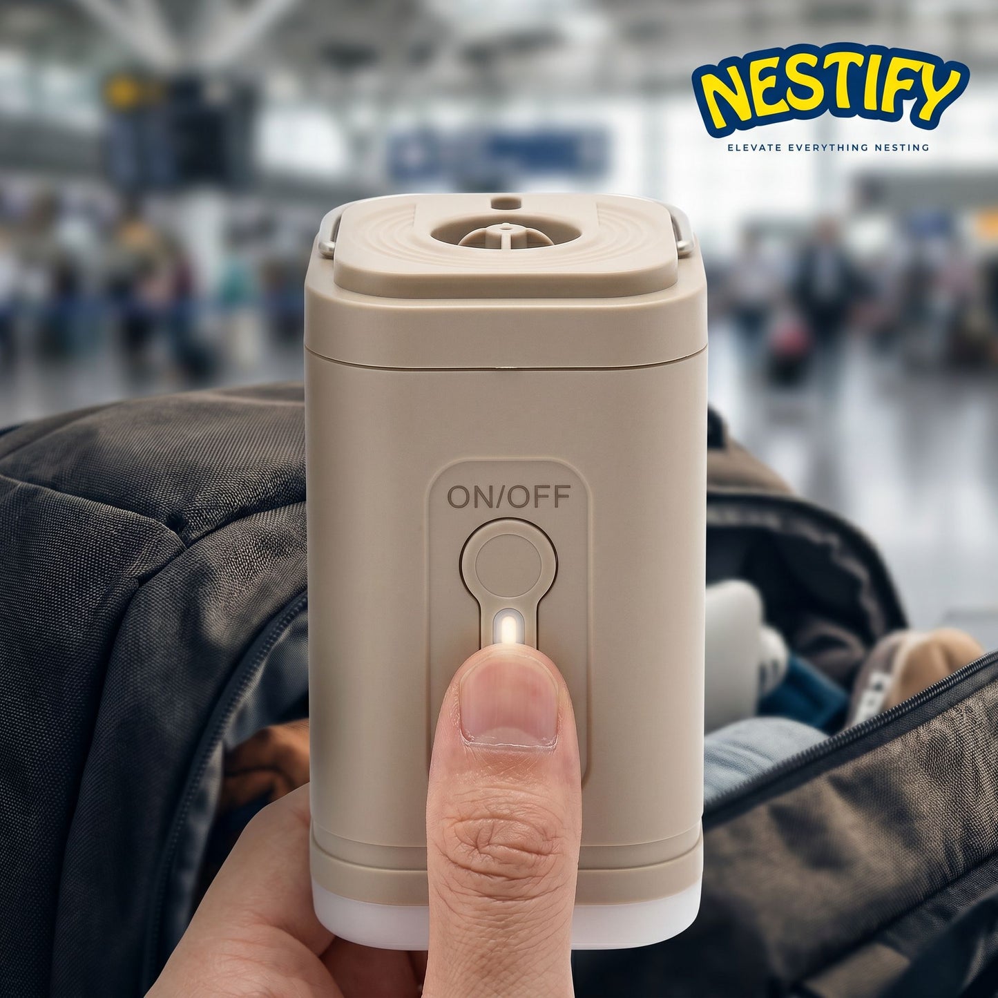 Nestify 3‑in‑1 Mini Electric Air Pump with Lantern