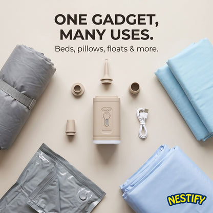 Nestify 3‑in‑1 Mini Electric Air Pump with Lantern