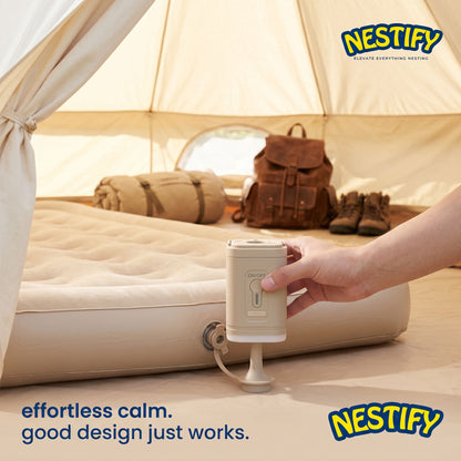 Nestify 3‑in‑1 Mini Electric Air Pump with Lantern