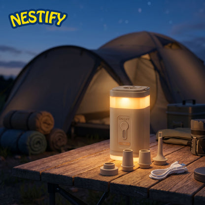Nestify 3‑in‑1 Mini Electric Air Pump with Lantern