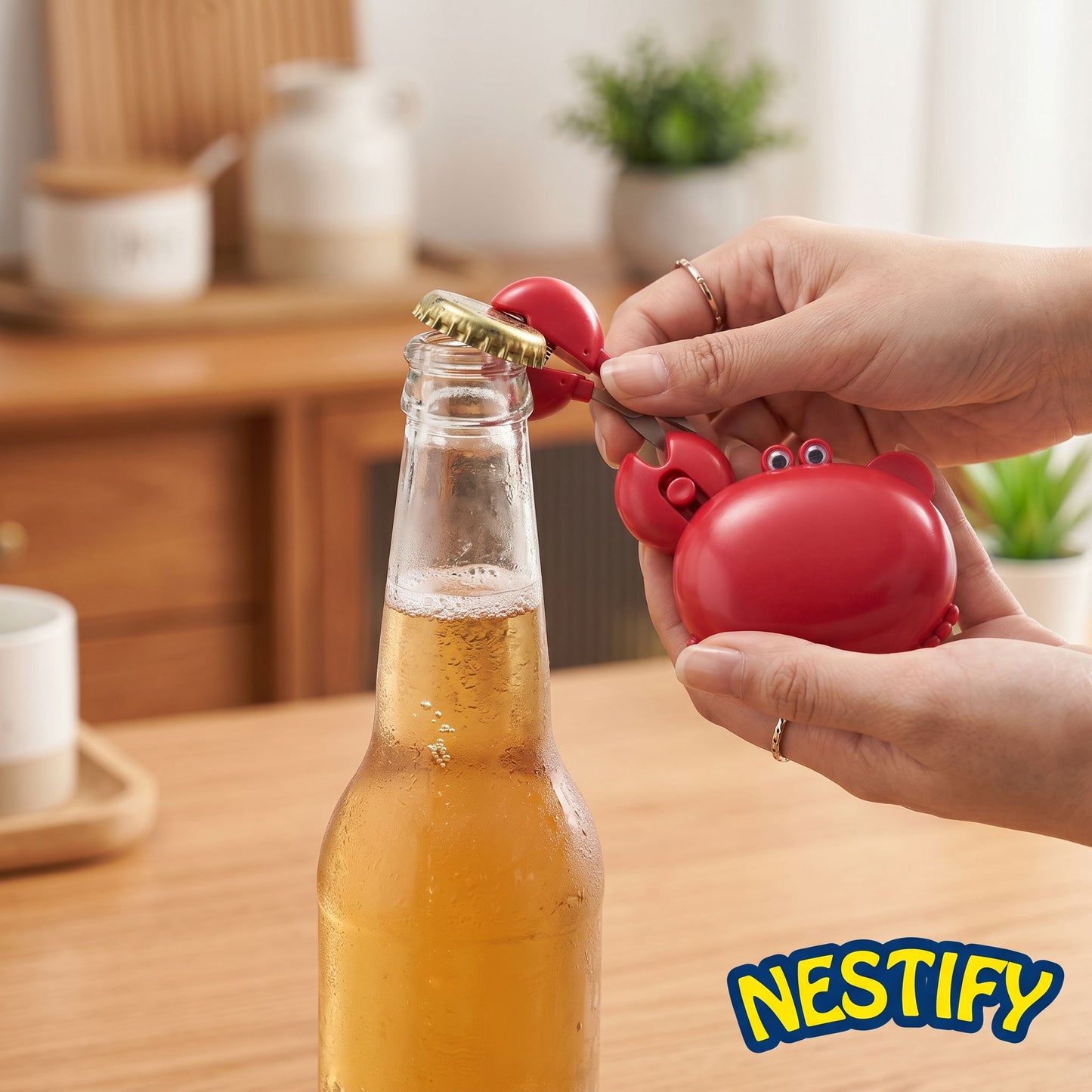 Nestify 3‑in‑1 Crab Bottle Opener & Box Cutter Magnet