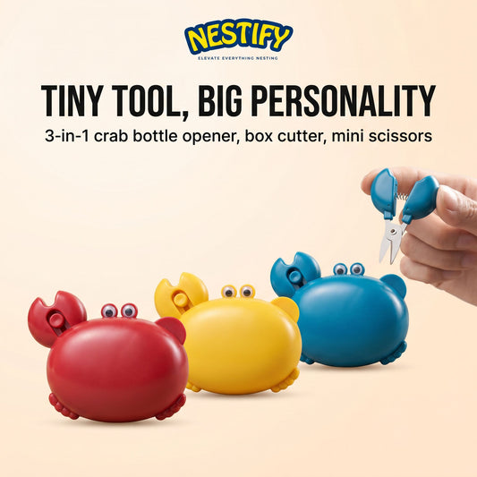 Nestify 3‑in‑1 Crab Bottle Opener & Box Cutter Magnet