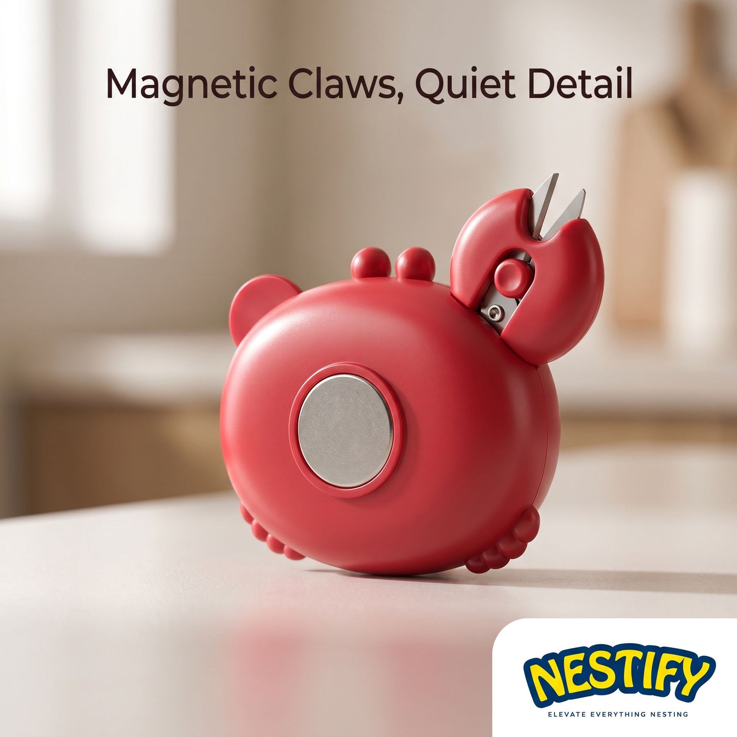 Nestify 3‑in‑1 Crab Bottle Opener & Box Cutter Magnet