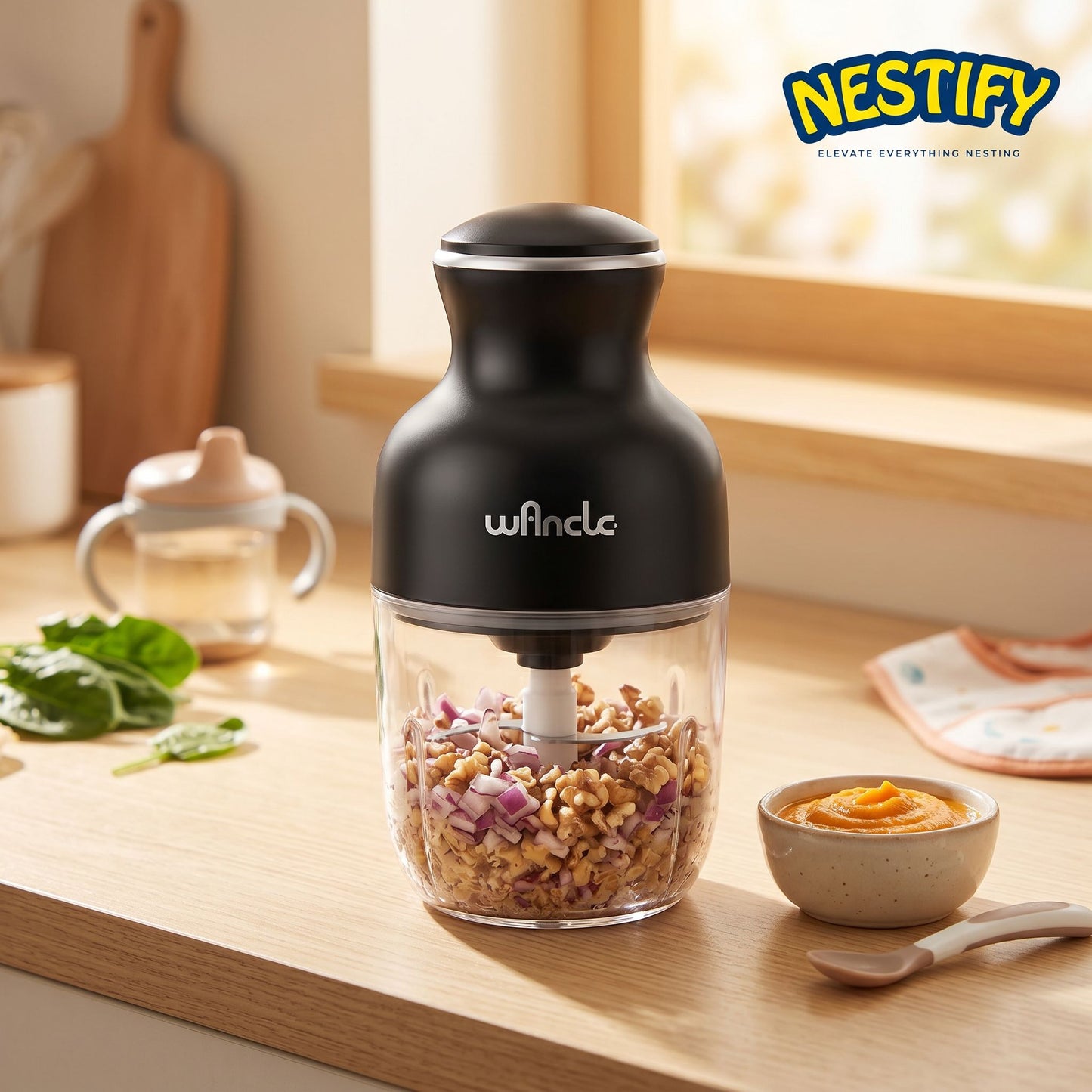 Nestify 0.6L Wancle Food Processor – 350W Mini Chopper