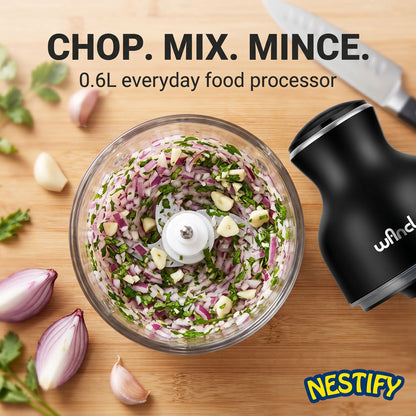 Nestify 0.6L Wancle Food Processor – 350W Mini Chopper