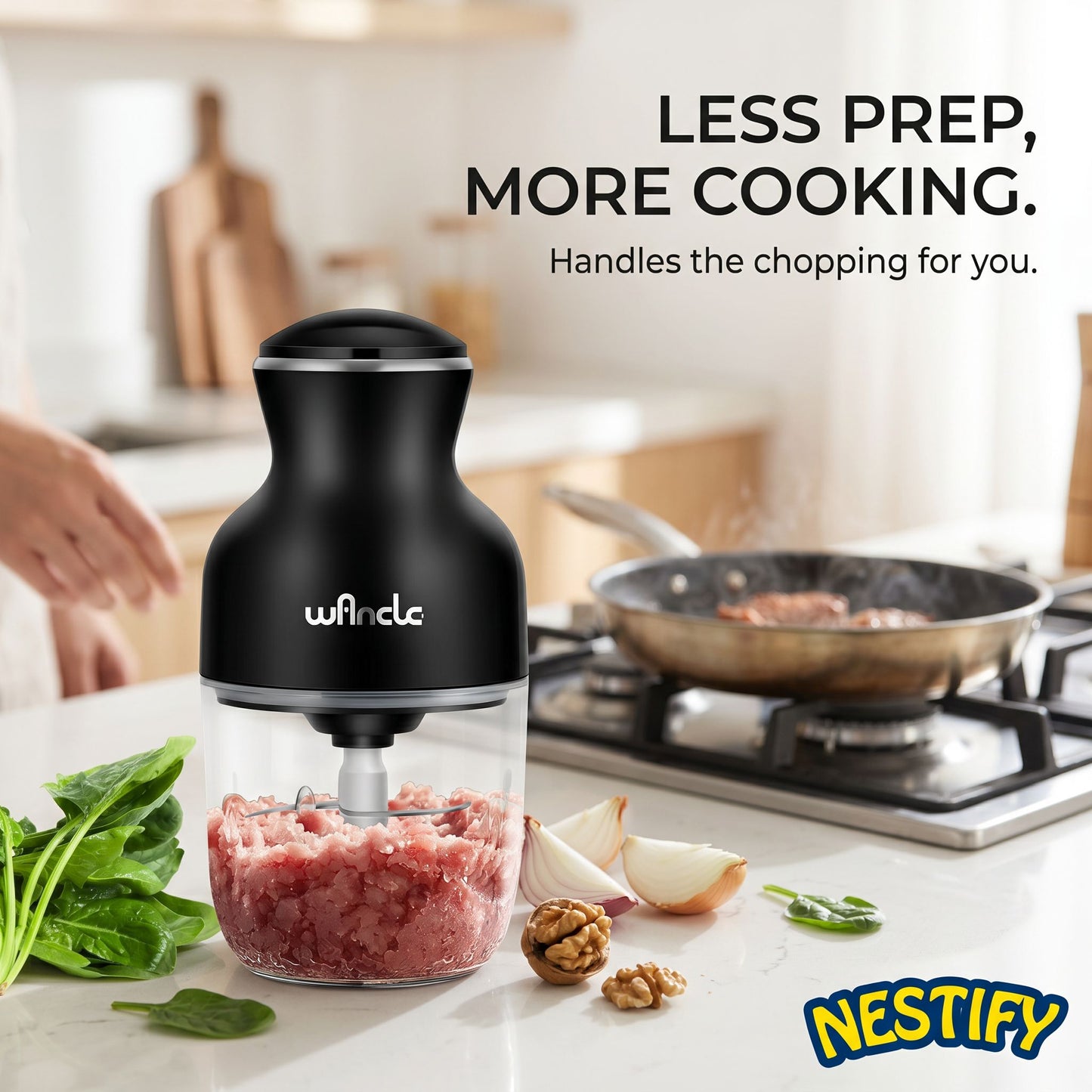 Nestify 0.6L Wancle Food Processor – 350W Mini Chopper