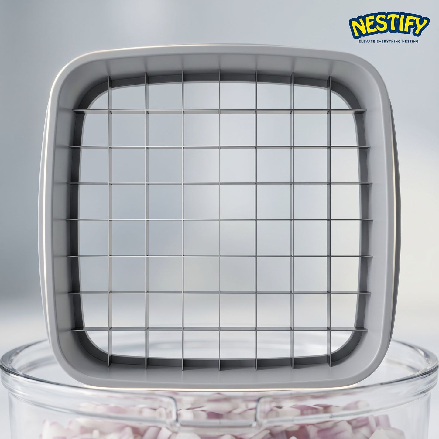 Nestify 3‑Blade Vegetable Chopper Bowl & French Fry Cutter