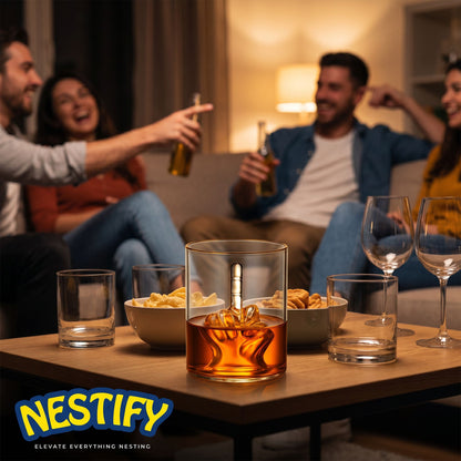 Nestify Middle Finger Whiskey Glass – 3D Chiller Novelty Tumbler