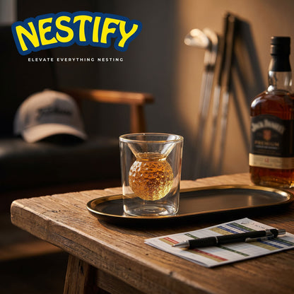 Nestify Golf Whiskey Glasses – Double‑Walled Tumbler Set