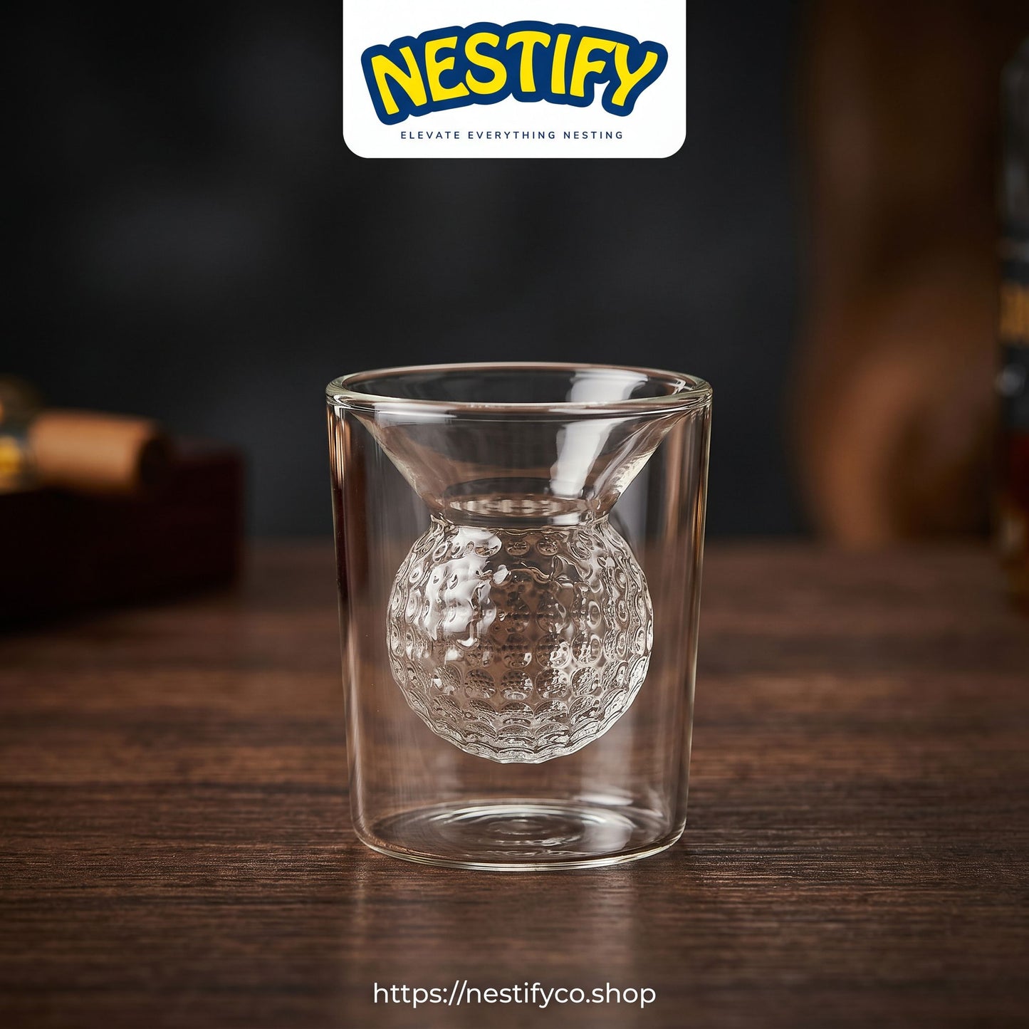Nestify Golf Whiskey Glasses – Double‑Walled Tumbler Set