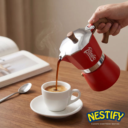 Nestify Electric Moka Pot Espresso Maker – Italian Stove‑Top Coffee Brewer