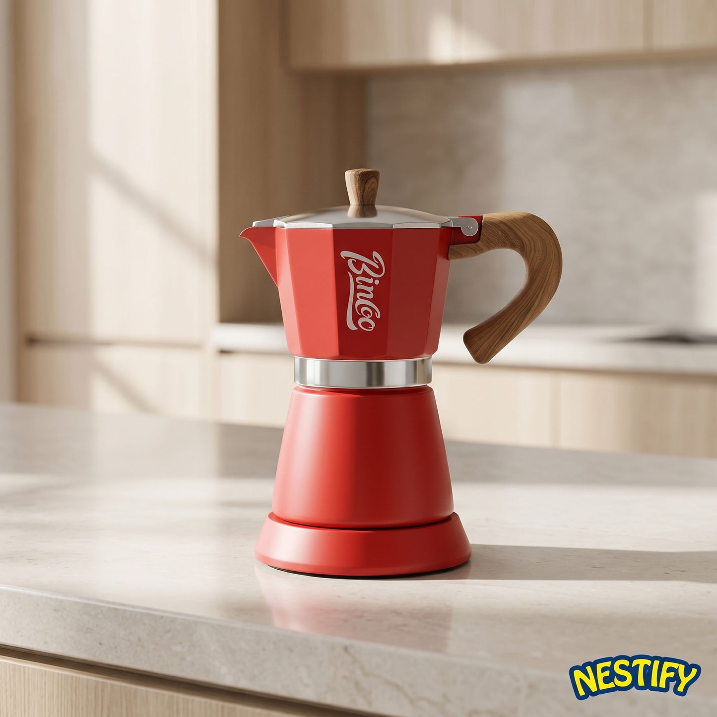 Nestify Electric Moka Pot Espresso Maker – Italian Stove‑Top Coffee Brewer