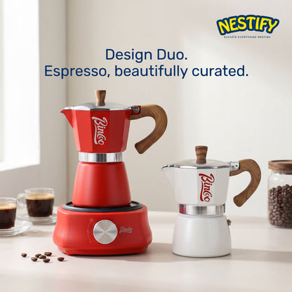 Nestify Electric Moka Pot Espresso Maker – Italian Stove‑Top Coffee Brewer
