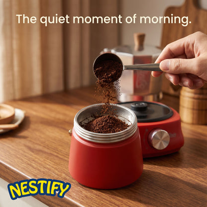 Nestify Electric Moka Pot Espresso Maker – Italian Stove‑Top Coffee Brewer