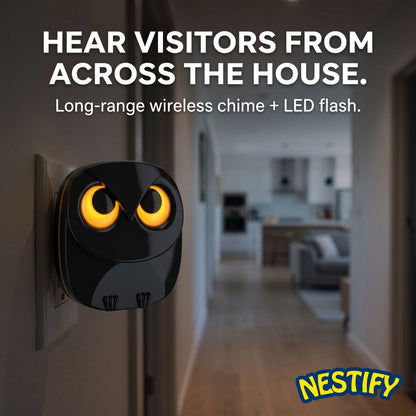 Nestify Owl Wireless Doorbell Chime – Cute Long‑Range Door Bell Kit