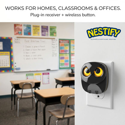 Nestify Owl Wireless Doorbell Chime – Cute Long‑Range Door Bell Kit