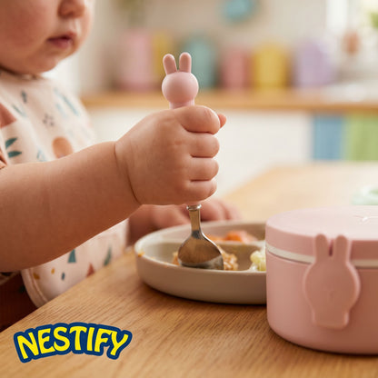 Nestify Bunny Portable Cutlery Set – Stainless Steel Kids & Travel Utensils