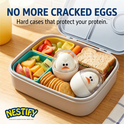 Nestify Portable Egg Holder Set – Shatter‑Proof Boiled Egg Cases (2‑Pack)