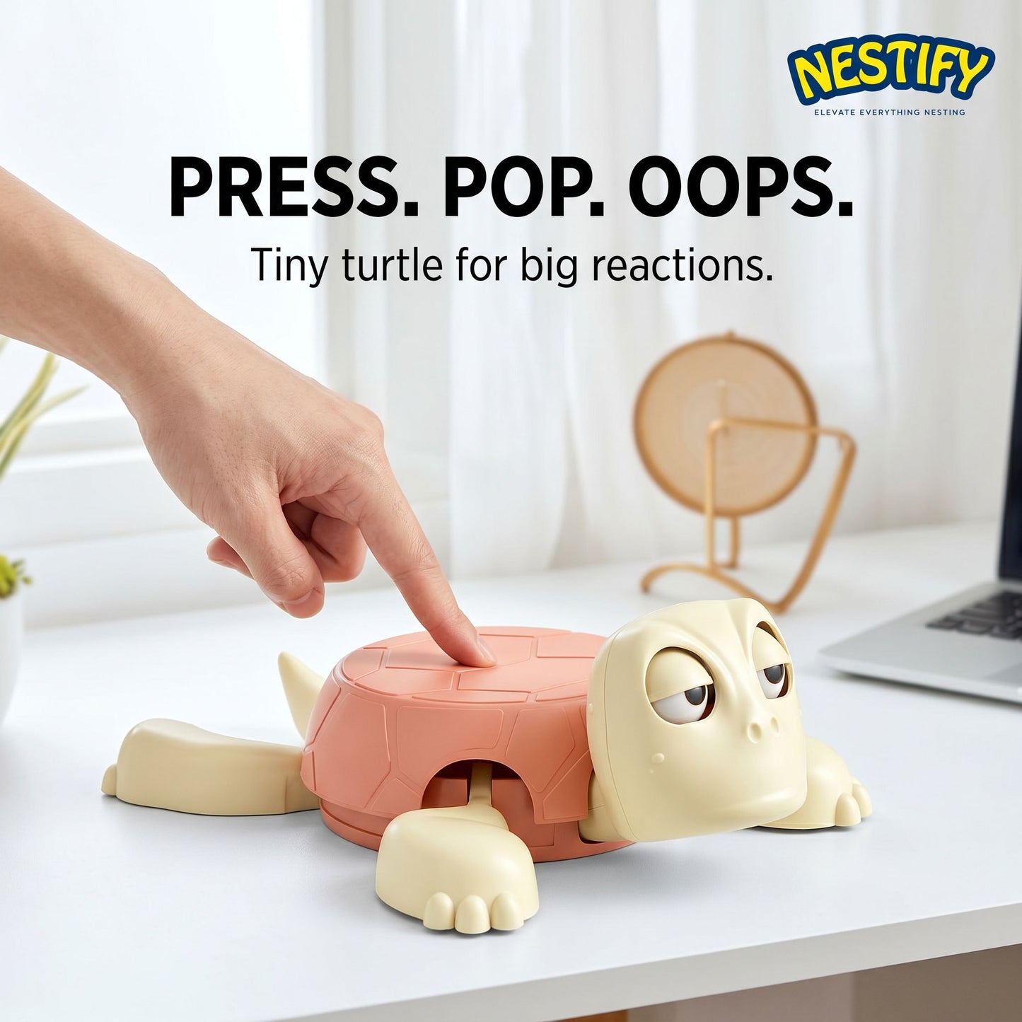 Nestify Funny Turtle Cup Coaster – Interactive Prank & Anti‑Stress Toy