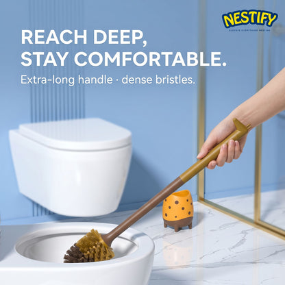 Nestify Cute Dinosaur Giraffe Toilet Brush with Holder | Cartoon Bathroom Cleaner & Decor