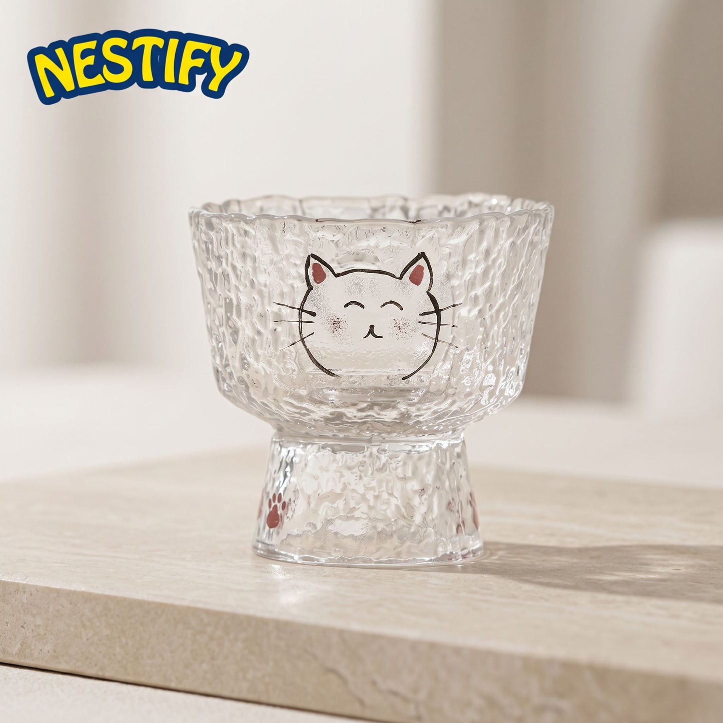 Nestify™ Cartoon Cute Cat Pattern Glass Cup