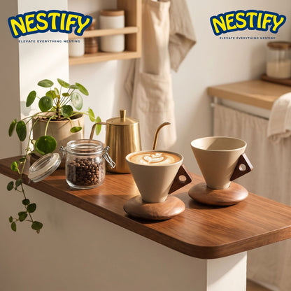 Nestify Vintage Ceramic Coffee Cup & Saucer Set – Elegant Personal Mug