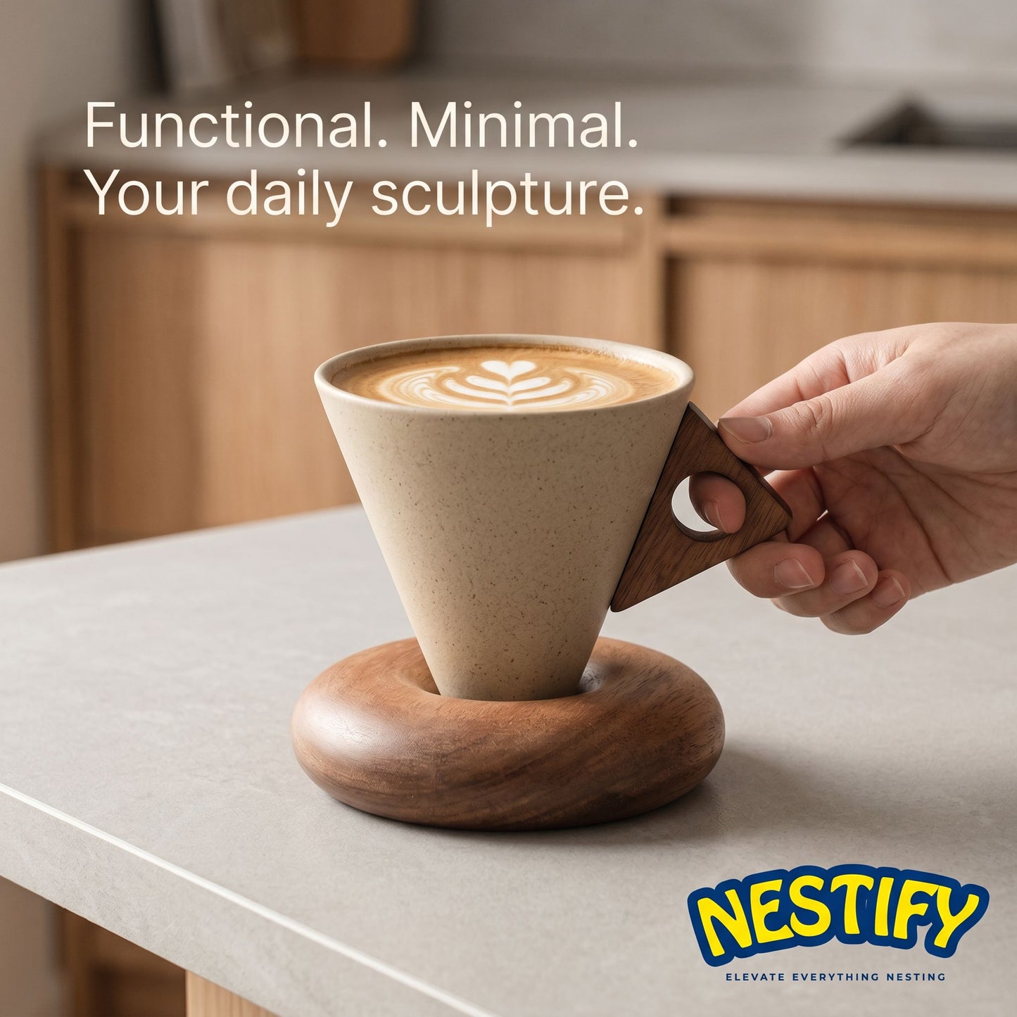 Nestify Vintage Ceramic Coffee Cup & Saucer Set – Elegant Personal Mug