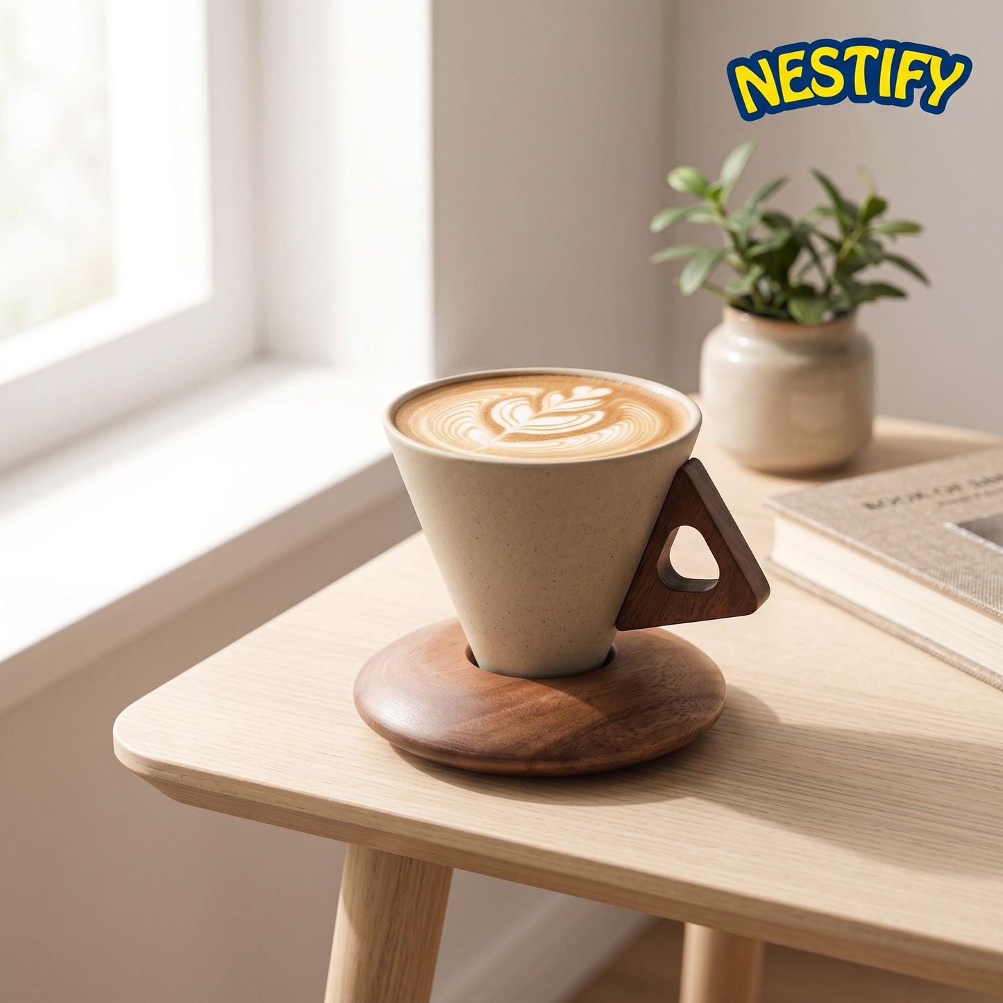 Nestify Vintage Ceramic Coffee Cup & Saucer Set – Elegant Personal Mug