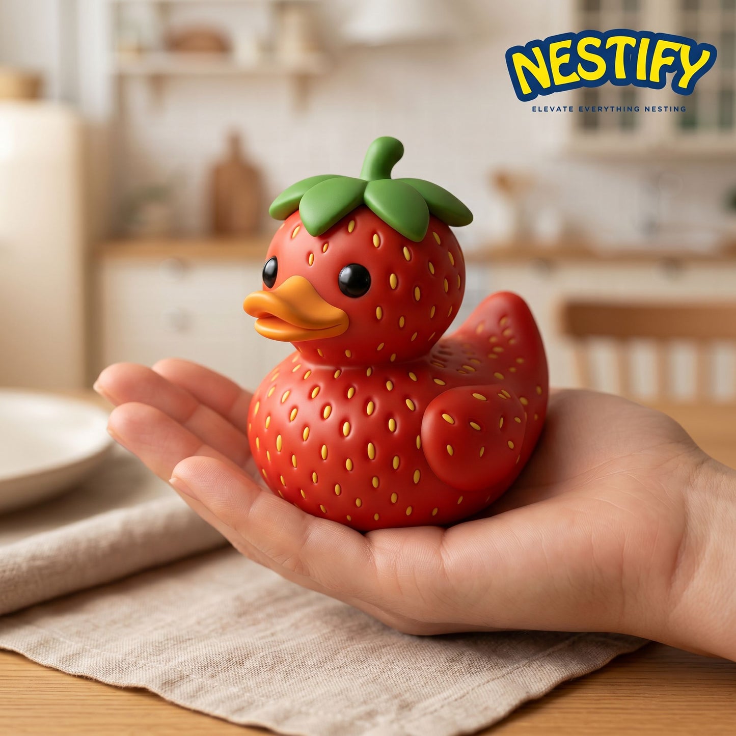 Nestify Fruit Duck Figurines – Kawaii Resin Desk & Car Ornaments