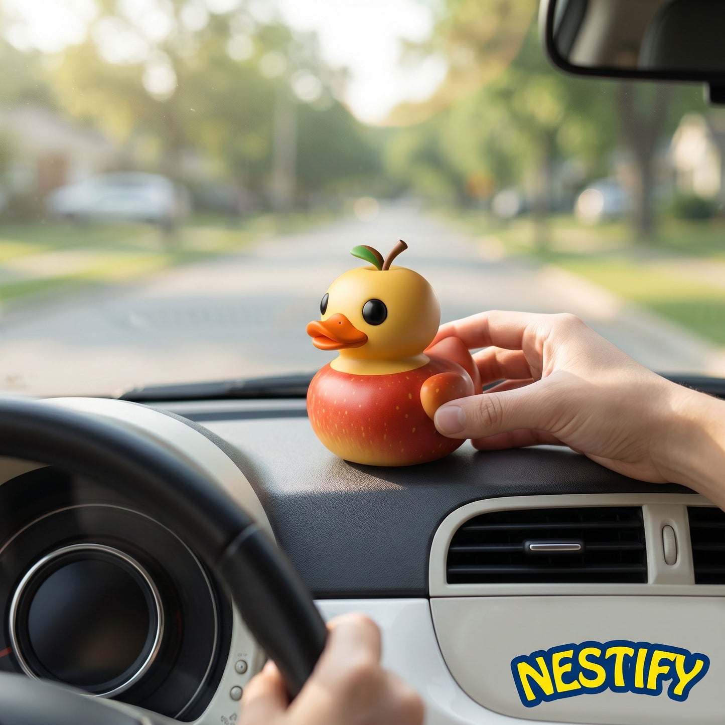 Nestify Fruit Duck Figurines – Kawaii Resin Desk & Car Ornaments