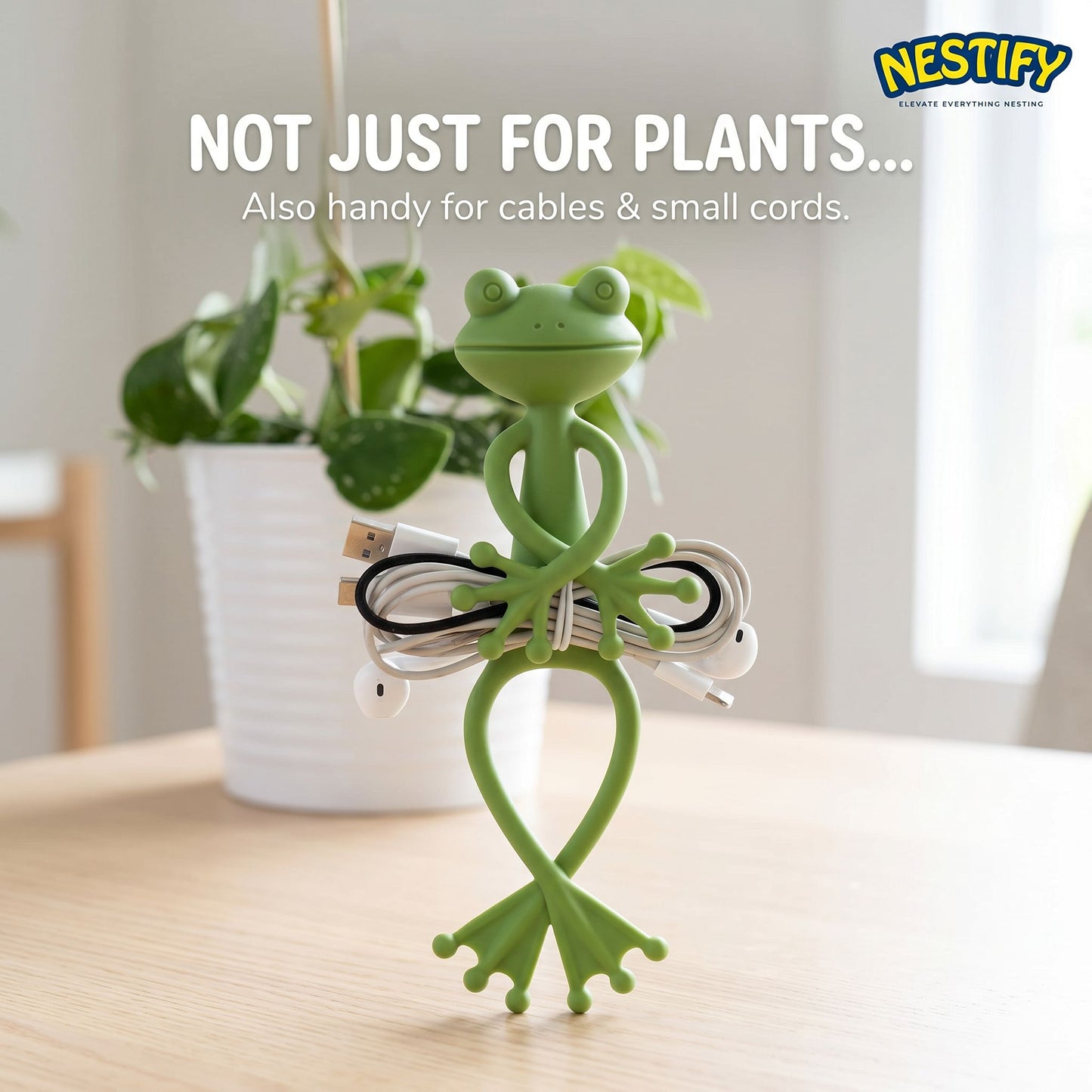 Nestify Frog Plant Clips – Reusable Bendable Garden Ties (13 cm)